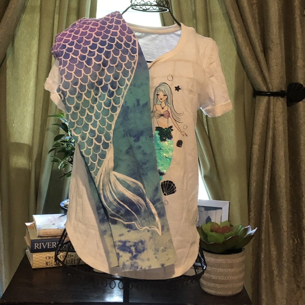 Leggings - blue/purple mermaid fin